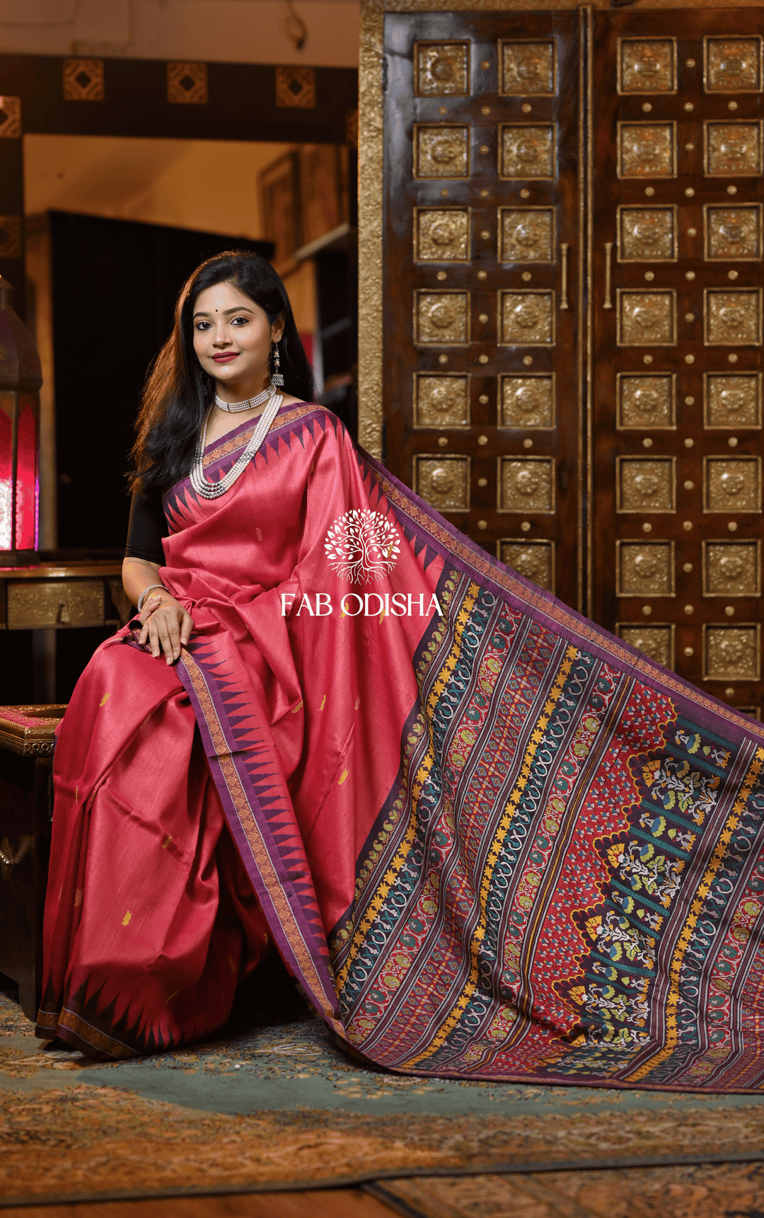 "ANAYA VANASHRUSTHI" RARE AND PREMIUM JACQUARD HAND-WOVEN FINE TUSSAR SILK SAREE