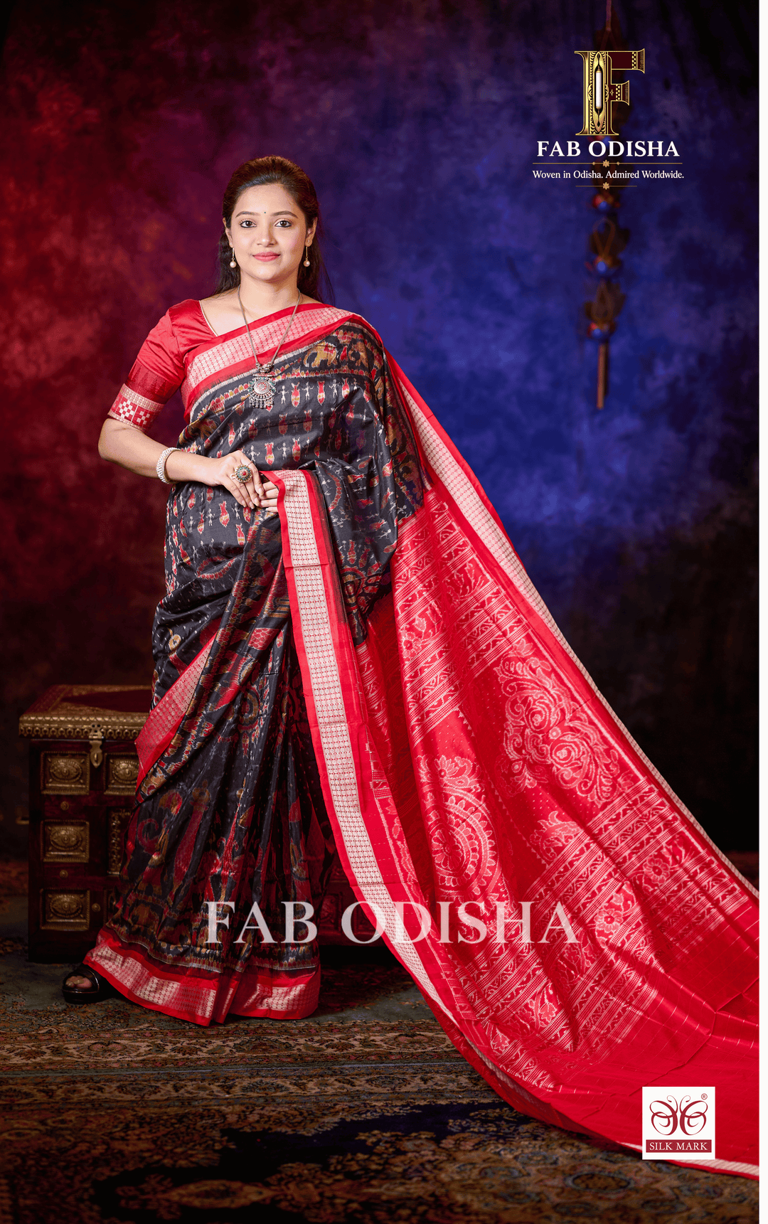 SHAHI GAJAPATI SAMBALPURI HANDLOOM PURE SILK PATTA SAREE