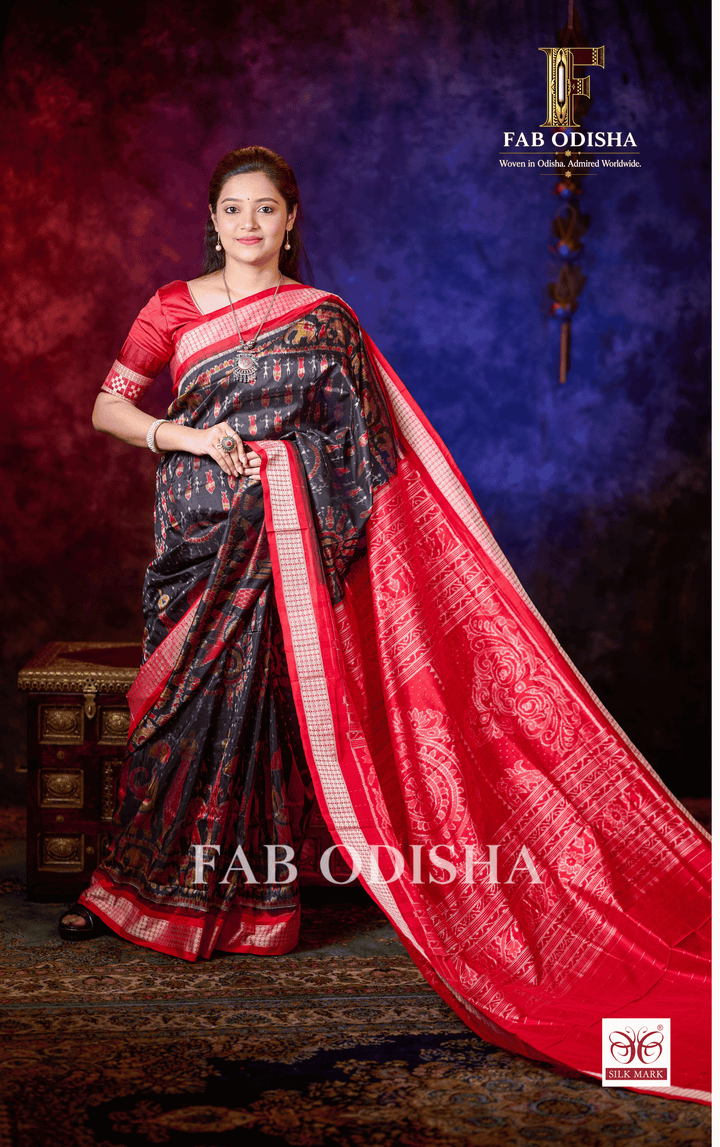 SHAHI GAJAPATI SAMBALPURI HANDLOOM PURE SILK PATTA SAREE