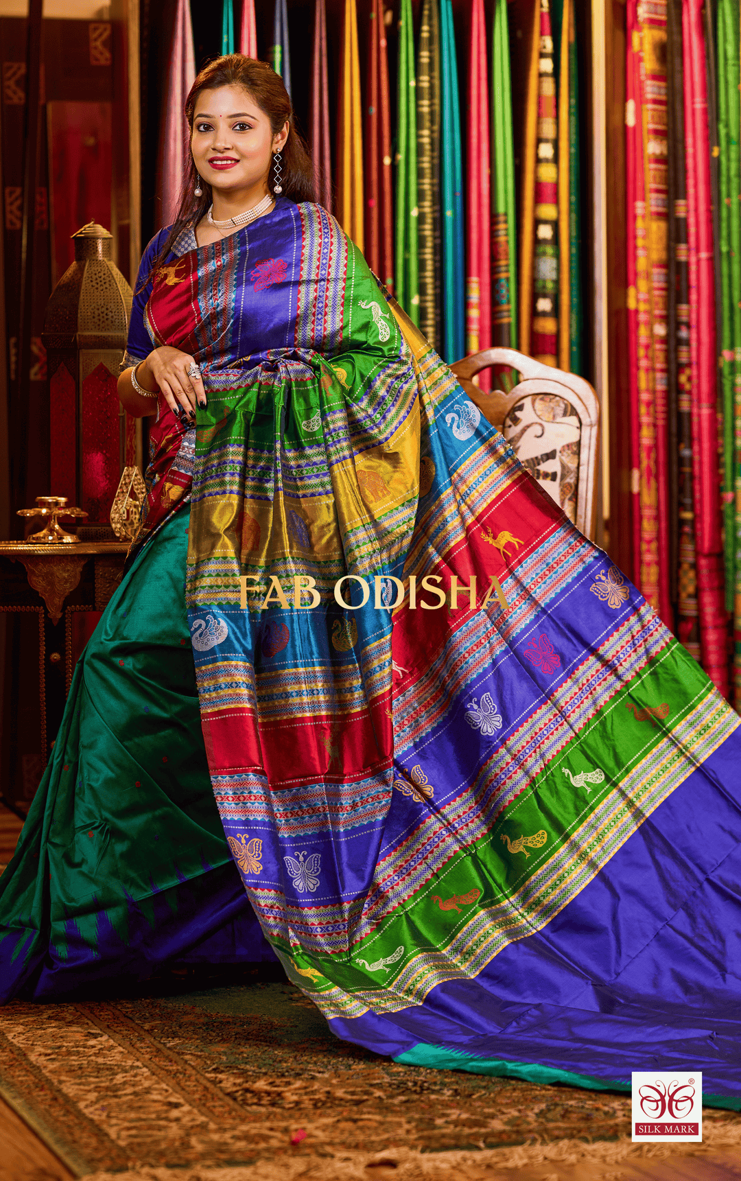 RUHANI WEAVES DOUBLE ANCHAL BERHAMPURI PURE SILK PATTA