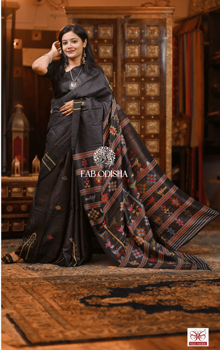RISHIKA WOVEN WONDERS HERITAGE WEAVE SUPER FINE TUSSAR SILK SAREE