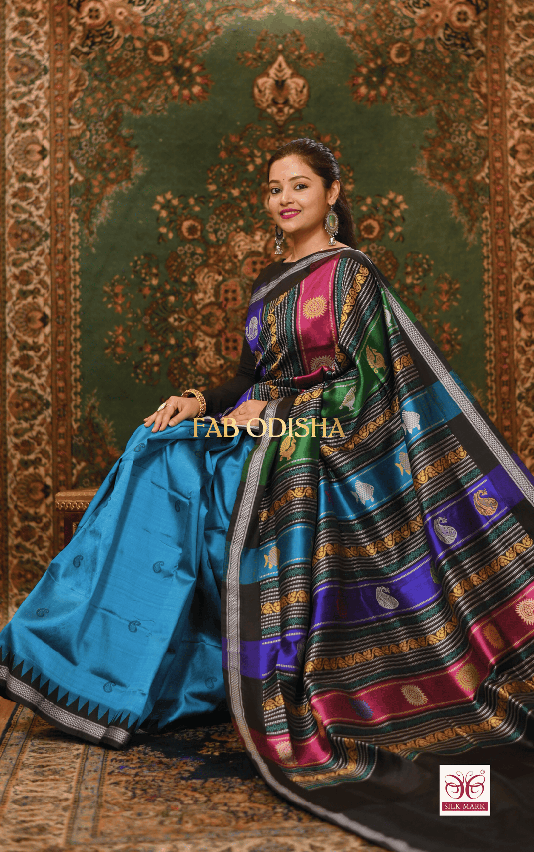 RAJASI WEAVES BERHAMPURI DOUBLE AANCHAL PURE SILK PATTA SAREE
