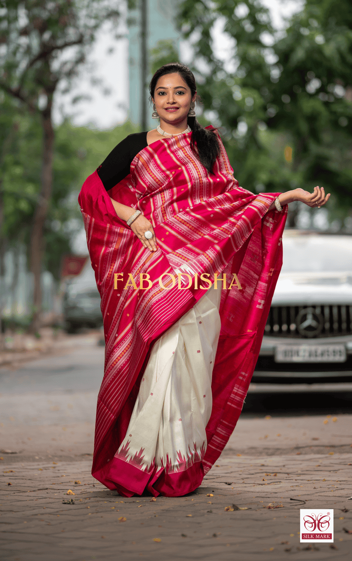 AMULYA PRISTINE EXCLUSIVE BERHAMPURI DOUBLE AANCHAL PURE SILK PATTA SAREE