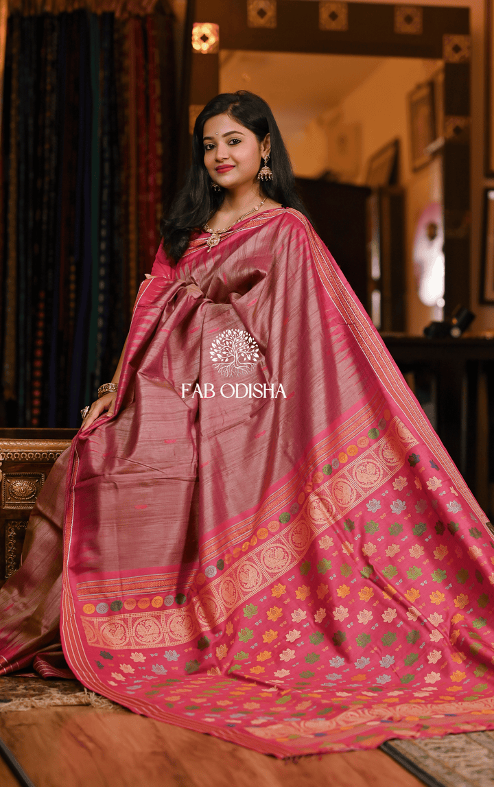 EMPRESS THREADS MASTER WEAVE SUPER FINE TUSSAR SILK SAREE
