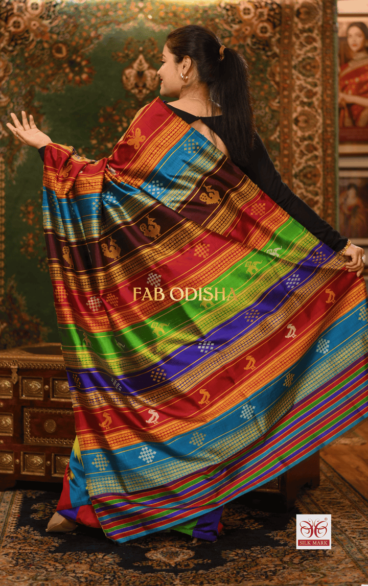 RAJNANDINI BERHAMPURI DOUBLE AANCHAL PURE SILK PATTA SAREE