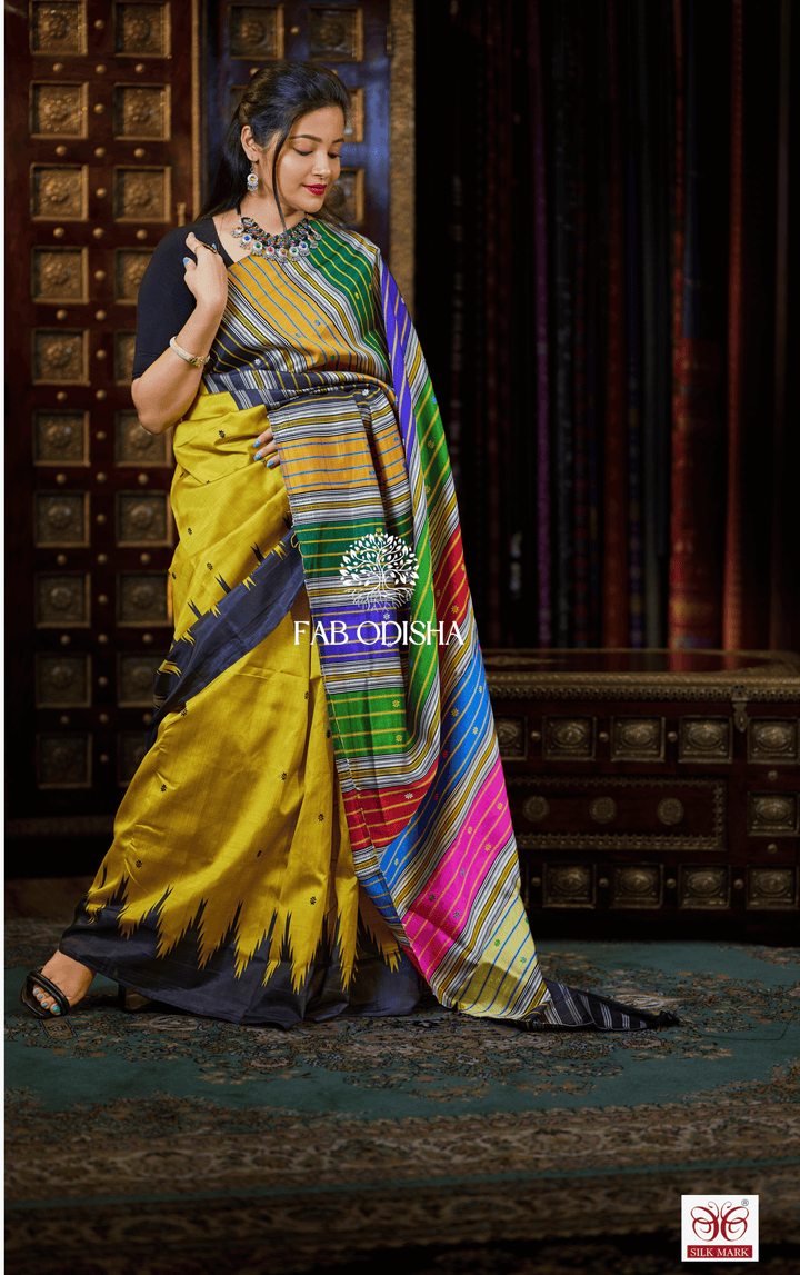 ROOPKUMARI BERHAMPURI DOUBLE AANCHAL PURE SILK PATTA SAREE