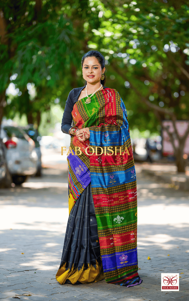MRINMAYI EXCLUSIVE BERHAMPURI DOUBLE AANCHAL PURE SILK PATTA SAREE