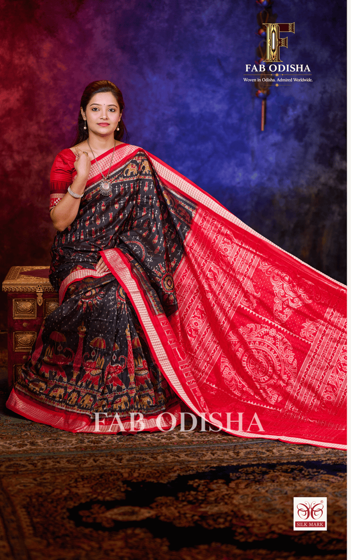 SHAHI GAJAPATI SAMBALPURI HANDLOOM PURE SILK PATTA SAREE