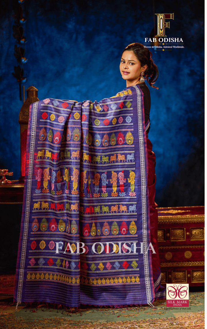 BAL GOPAL MAKHAN CHOR HERITAGE WEAVE SUPER FINE TUSSAR SILK SAREE