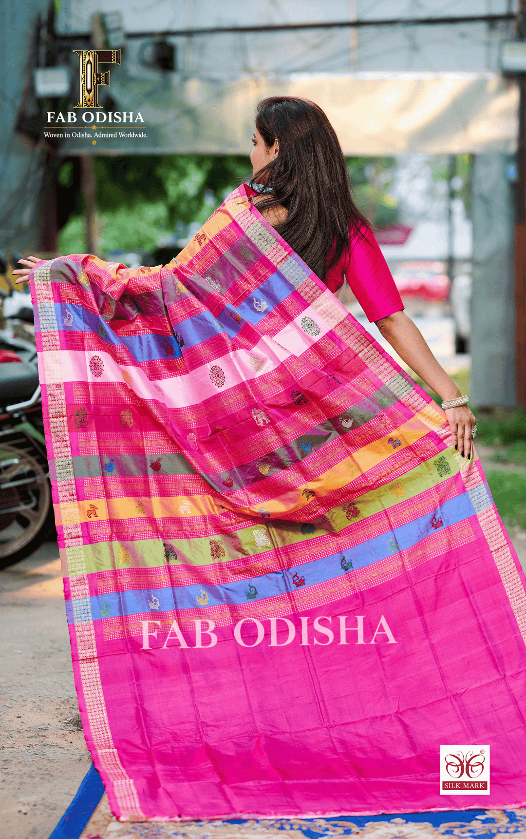 RANGA VILASA BERHAMPURI HANDLOOM DOUBLE AANCHAL PURE SILK PATTA SAREE