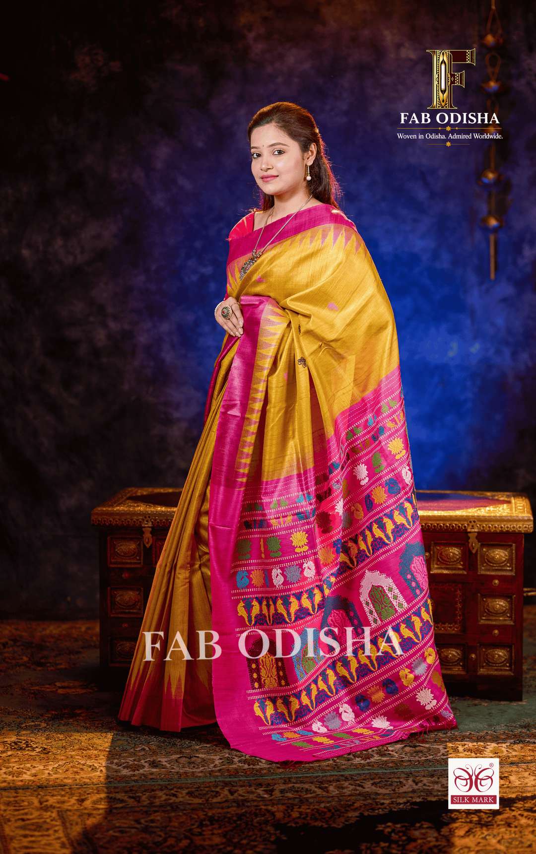 NANDIGHOSHA DOLABEDI HERITAGE FINE TUSSAR HANDLOOM SILK SAREE