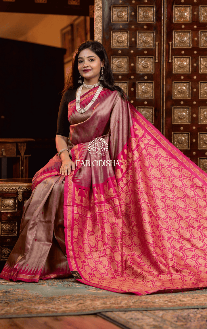 DEV VASTRA ALANKRIT MASTER WEAVE SUPER FINE TUSSAR SILK SAREE