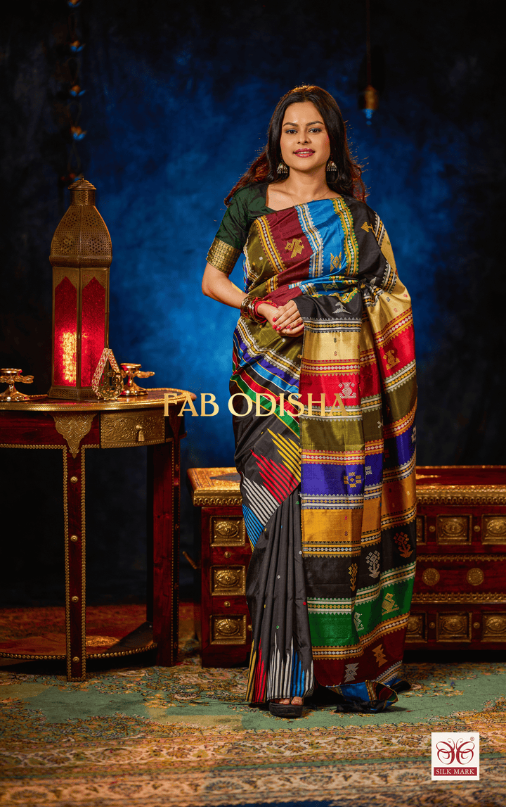 IMPERIAL VEYARA WEAVES -BERHAMPURI DOUBLE AANCHAL PURE SILK PATTA SAREE