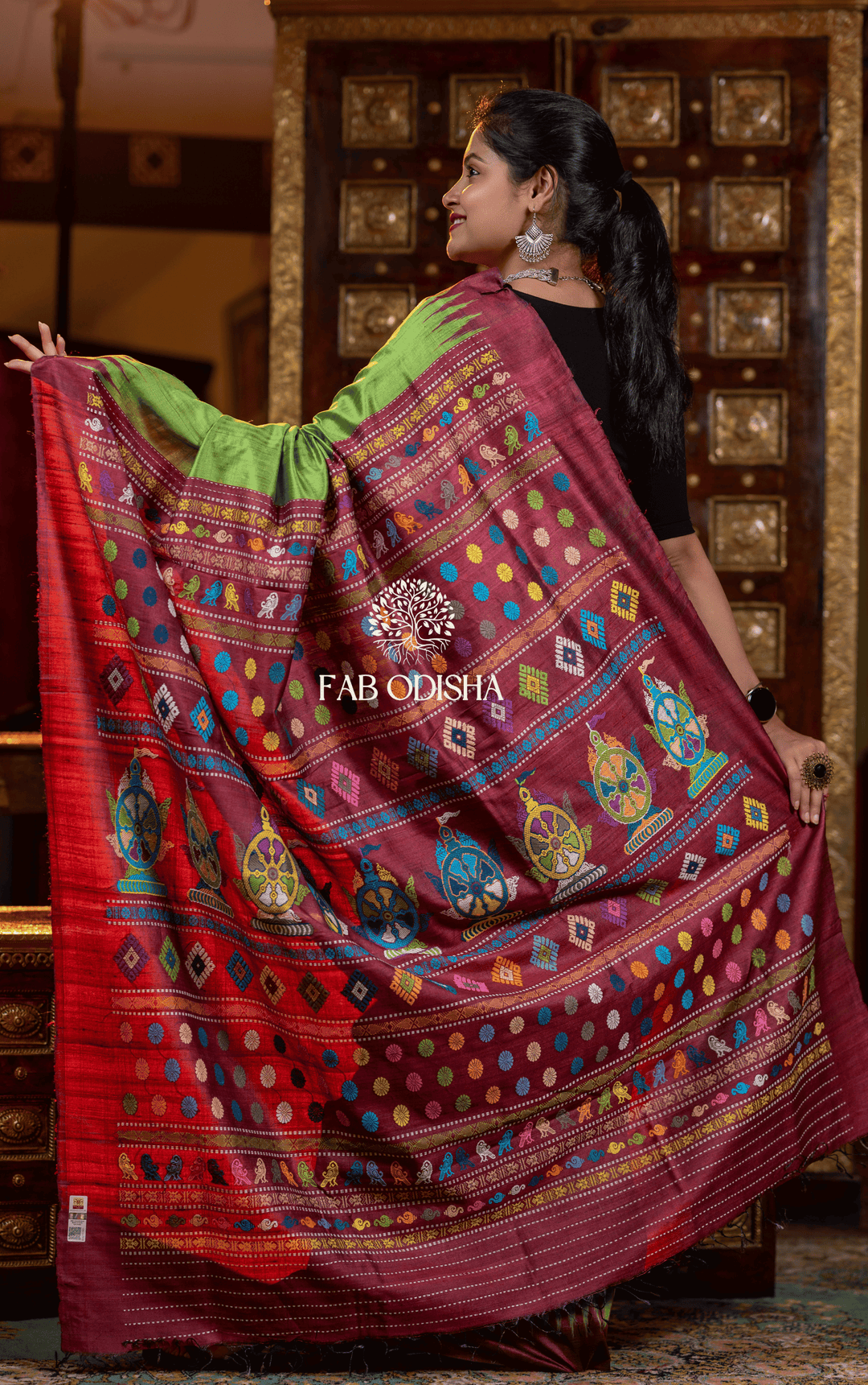 MANGALAM NILACHAKRA HERITAGE WEAVE SUPER FINE TUSSAR SILK SAREE