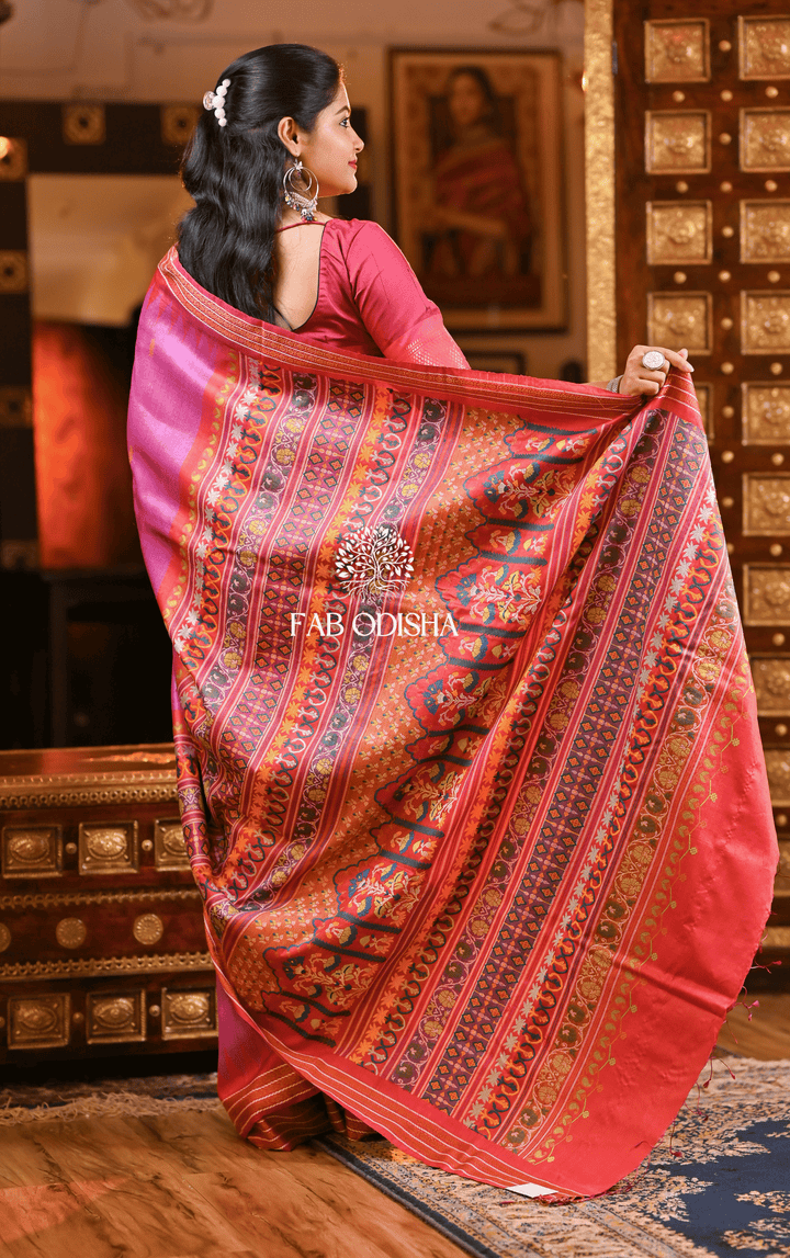 "CELESTIAL THREAD VASUNDHARA" RARE AND PREMIUM JACQUARD HAND-WOVEN FINE TUSSAR SILK SAREE
