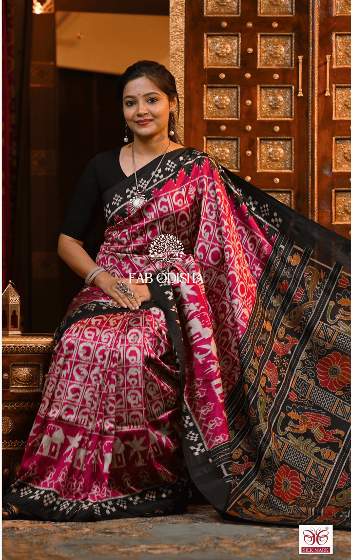 ANANDI SUPER FINE MULBERRY ODIA AKSHAR SILK SAREE