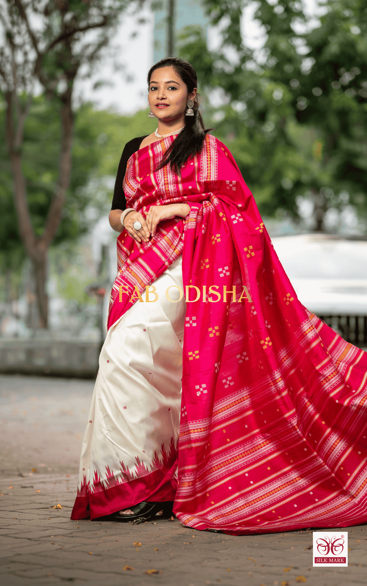 AMULYA PRISTINE EXCLUSIVE BERHAMPURI DOUBLE AANCHAL PURE SILK PATTA SAREE