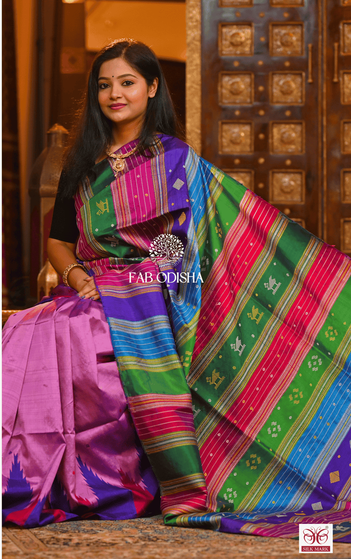 KAUSHEYA LEGACY BERHAMPURI DOUBLE AANCHAL PURE SILK PATTA SAREE