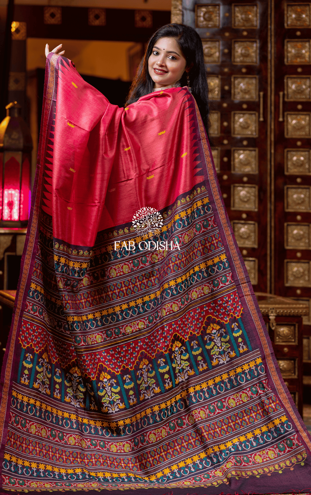 "ANAYA VANASHRUSTHI" RARE AND PREMIUM JACQUARD HAND-WOVEN FINE TUSSAR SILK SAREE