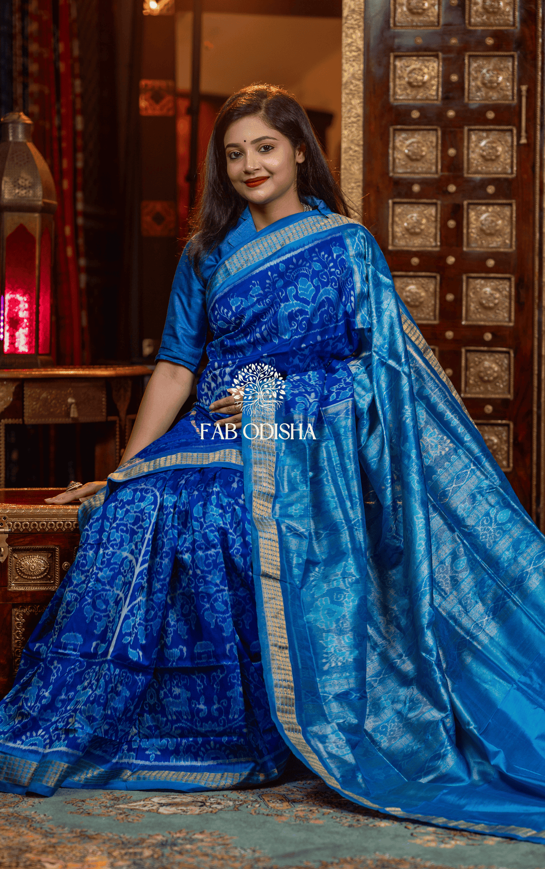 SWARGANGA DIVINE DRAPE EXCLUSIVE SAMBALPURI HANDLOOM PURE SILK TISSUE ANCHAL SAREE