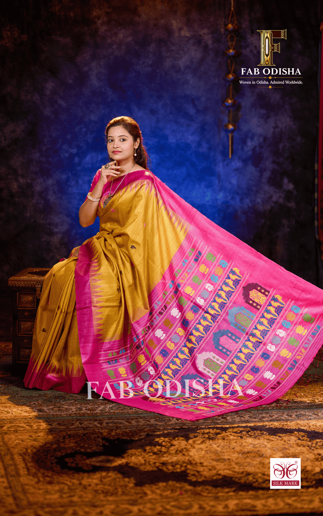 NANDIGHOSHA DOLABEDI HERITAGE FINE TUSSAR HANDLOOM SILK SAREE