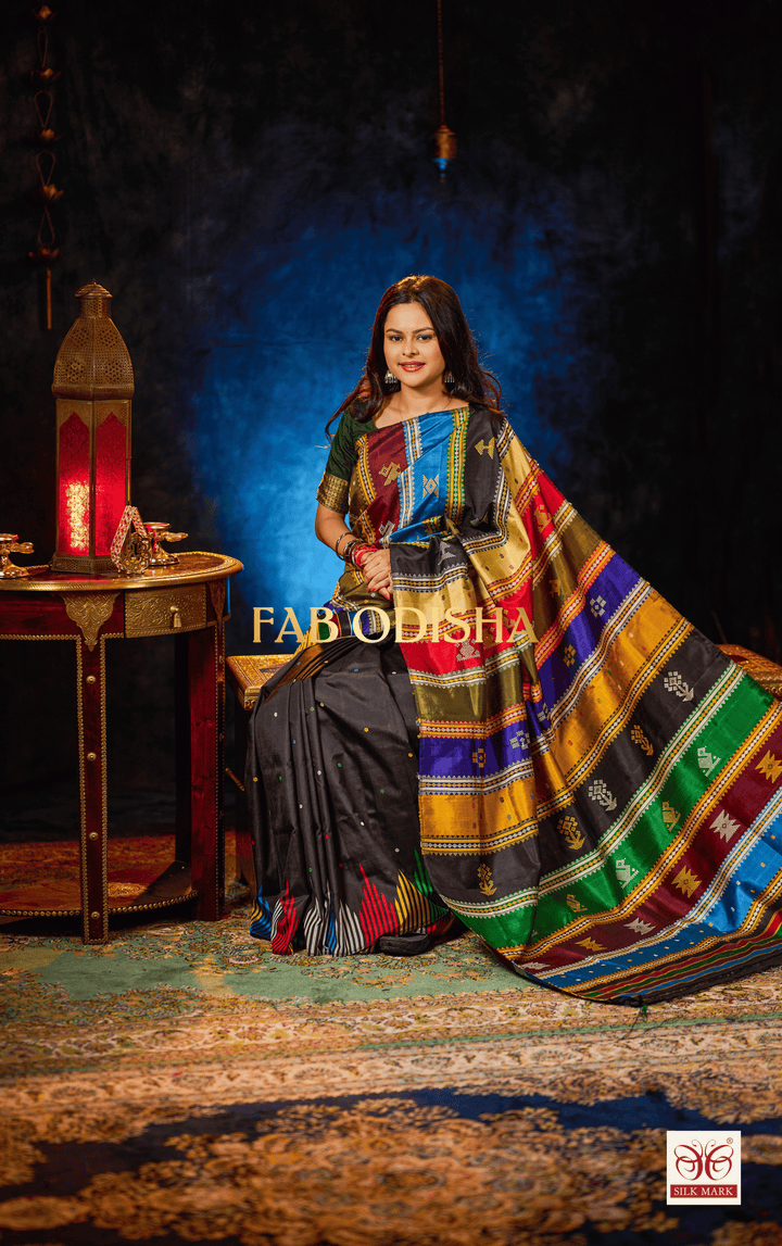 IMPERIAL VEYARA WEAVES -BERHAMPURI DOUBLE AANCHAL PURE SILK PATTA SAREE