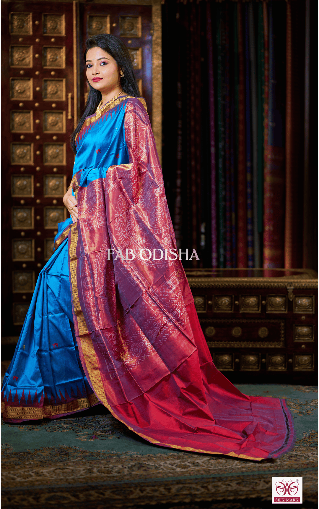 ANVAYA LUXE LAXMI PADA EXCLUSIVE SAMBALPURI HANDLOOM PURE TISSUE SILK SAREE