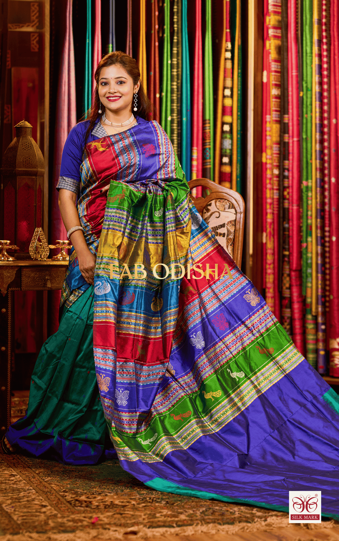 RUHANI WEAVES DOUBLE ANCHAL BERHAMPURI PURE SILK PATTA