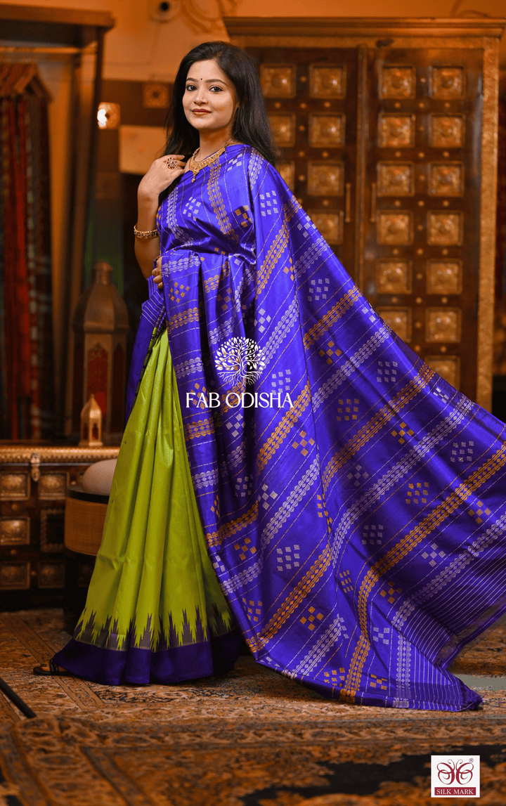 SHOBHANVITA BERHAMPURI DOUBLE AANCHAL PURE SILK PATTA SAREE