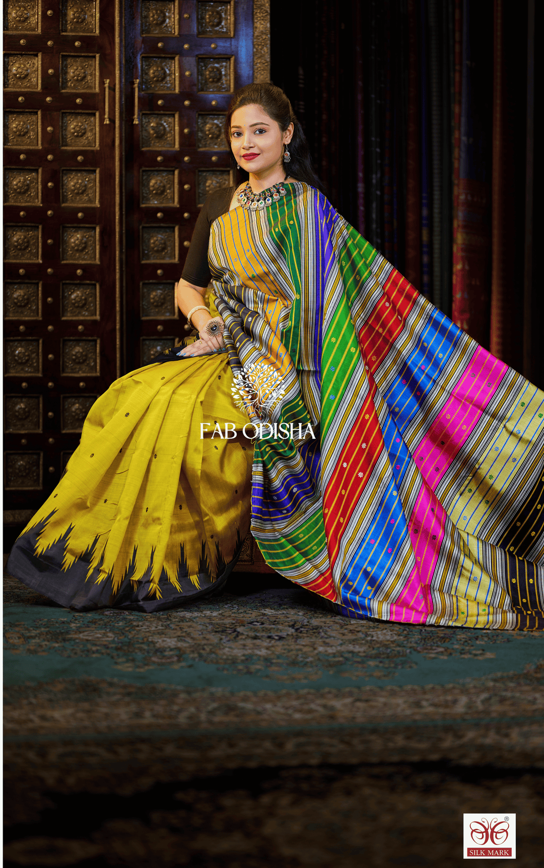 ROOPKUMARI BERHAMPURI DOUBLE AANCHAL PURE SILK PATTA SAREE