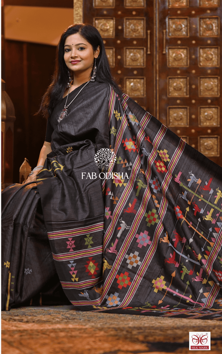 RISHIKA WOVEN WONDERS HERITAGE WEAVE SUPER FINE TUSSAR SILK SAREE