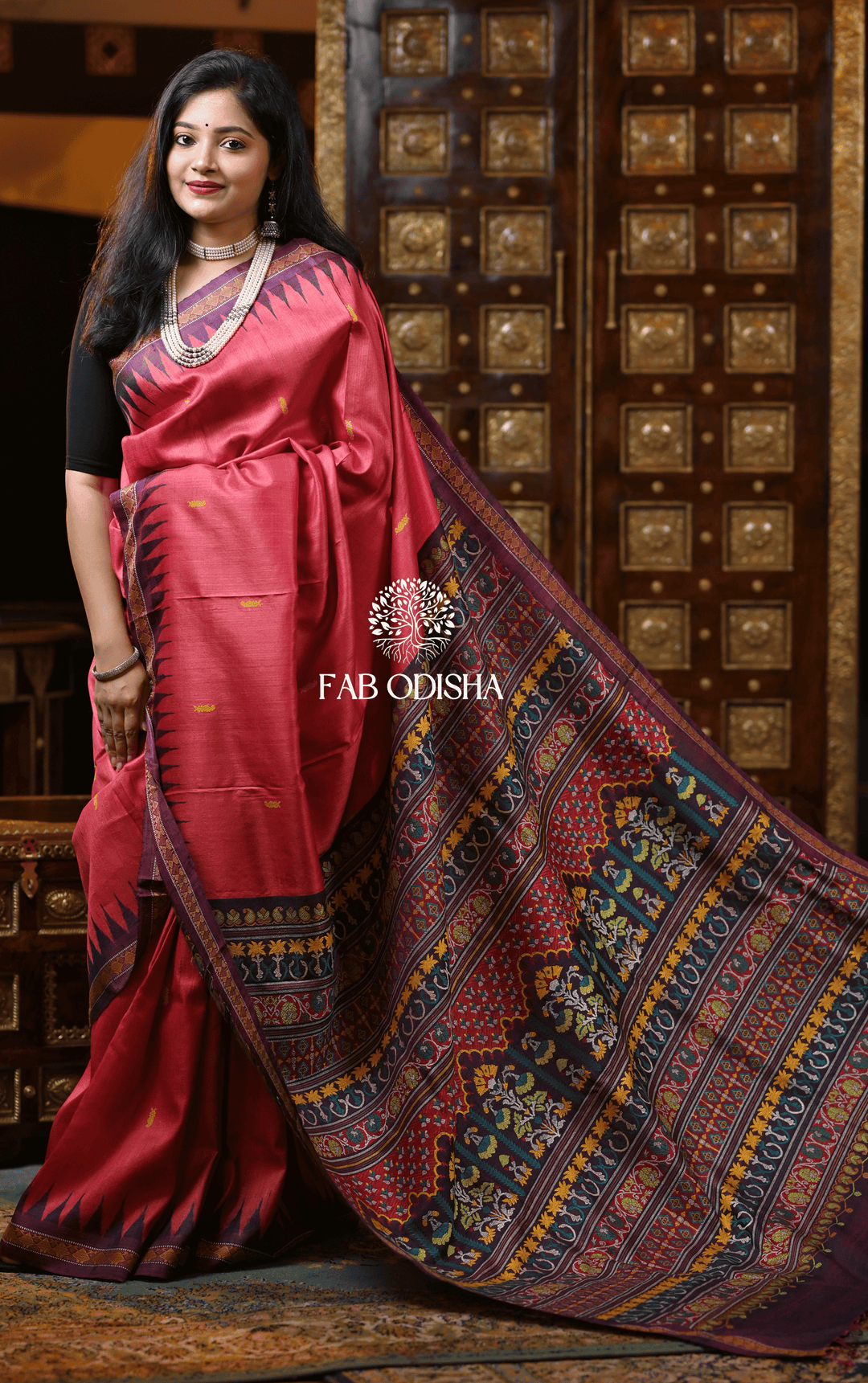 "ANAYA VANASHRUSTHI" RARE AND PREMIUM JACQUARD HAND-WOVEN FINE TUSSAR SILK SAREE