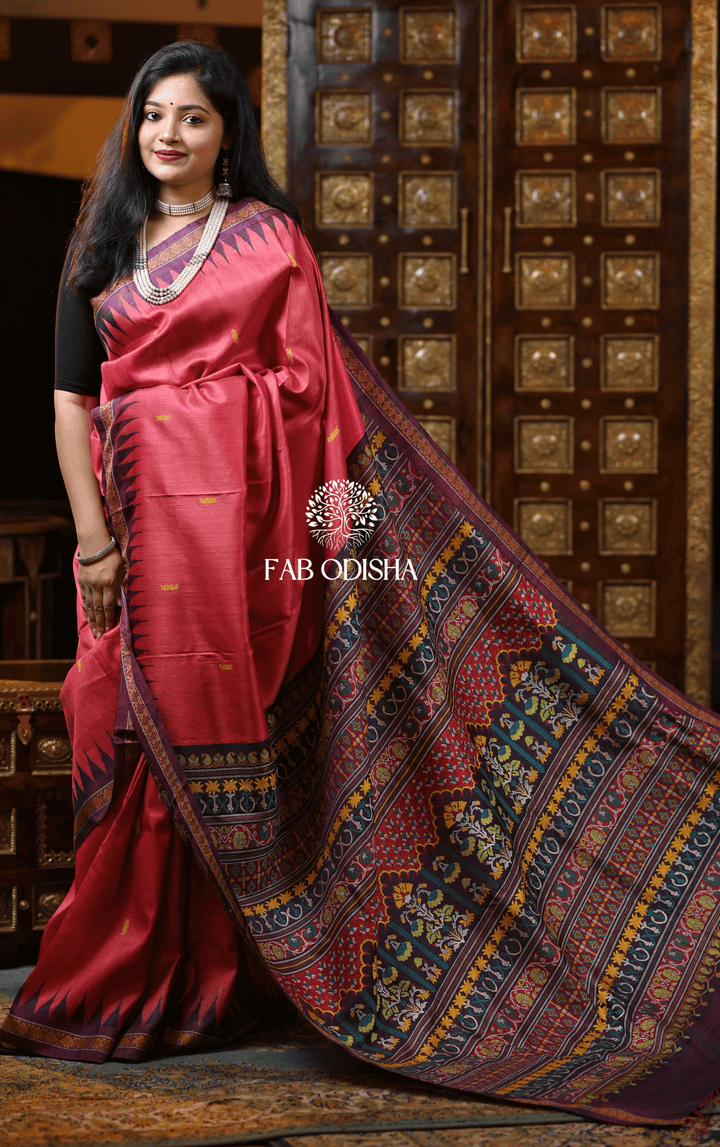 "ANAYA VANASHRUSTHI" RARE AND PREMIUM JACQUARD HAND-WOVEN FINE TUSSAR SILK SAREE