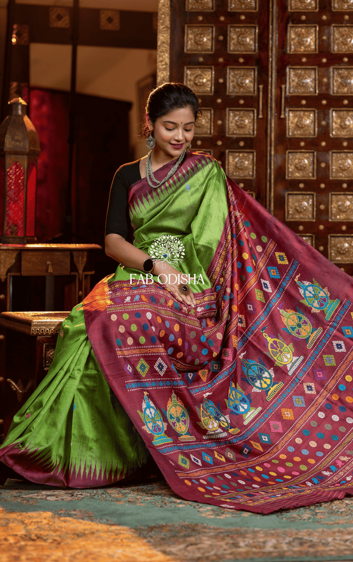 MANGALAM NILACHAKRA HERITAGE WEAVE SUPER FINE TUSSAR SILK SAREE