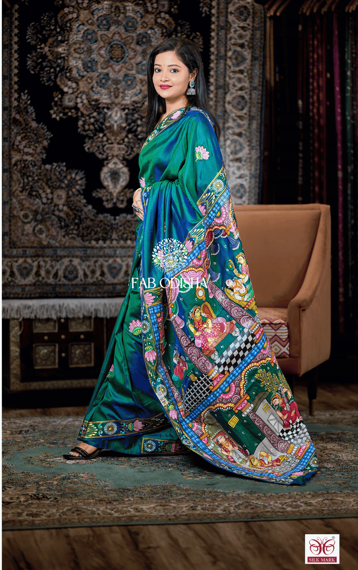 VANITA GRAMYA THEME PATTACHITRA PURE SILK SAREE