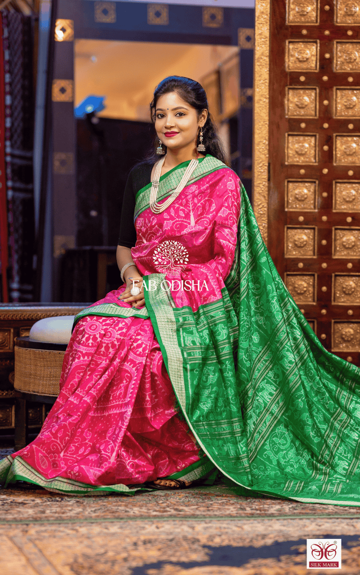 RAGA HAMSADHVANI SAMBALPURI HANDLOOM PURE SILK SAREE