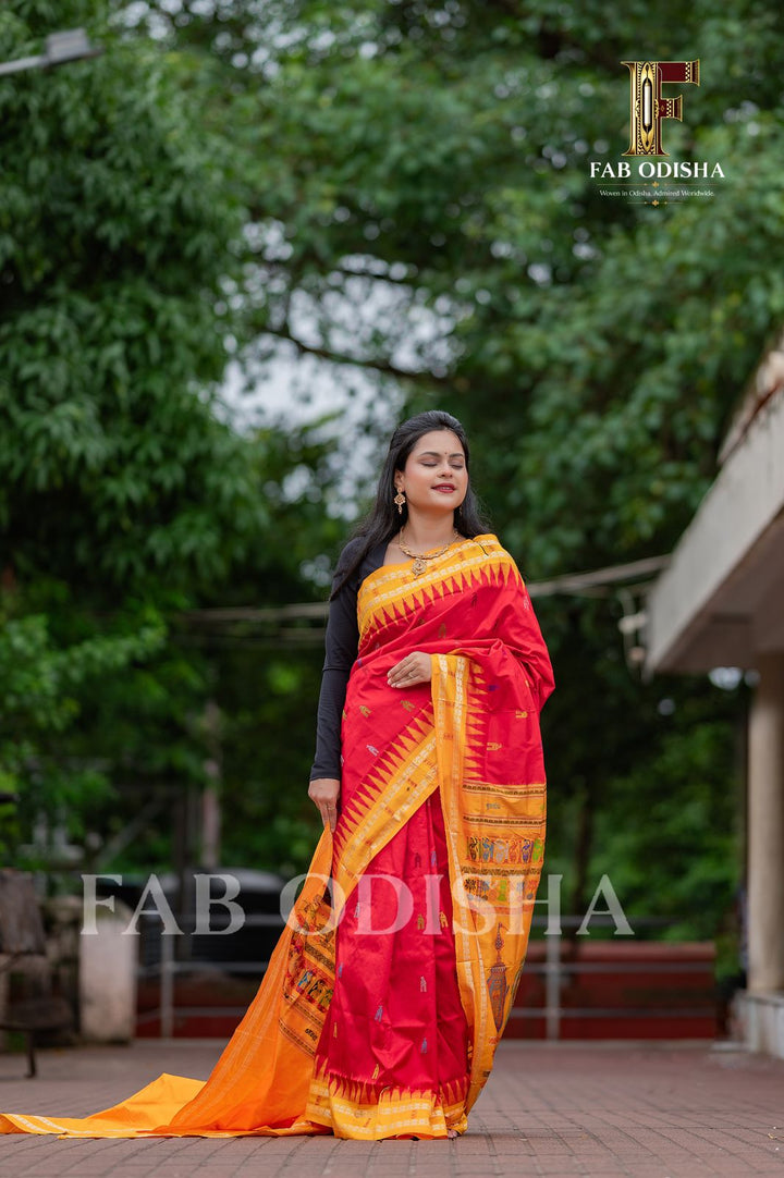 RATNA VEDI HERITAGE SAMBALPURI HANDLOOM PURE SILK SAREE