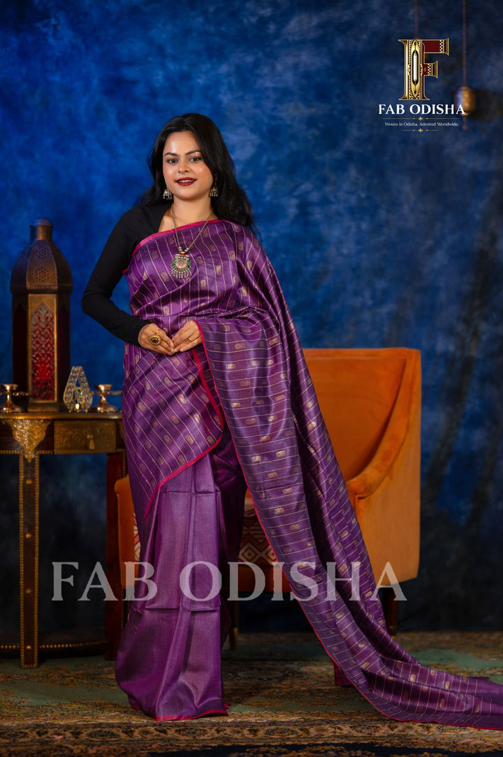 SHRINGAR SUTRA ZARI LUXE EDITION MASTER WEAVE FINE TUSSAR SILK SAREE