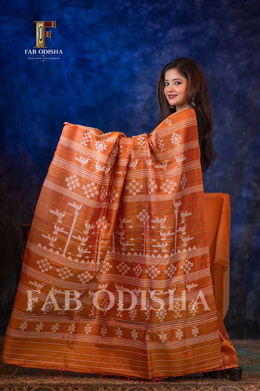 MANDAKINI GANJAMI BOMKAI HERITAGE FINE TUSSAR SILK SAREE