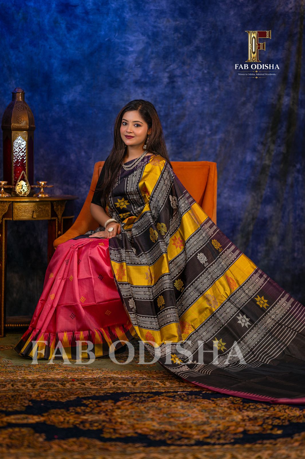 NAKSHI DRAPES BERHAMPURI HANDLOOM DOUBLE AANCHAL PURE SILK PATTA SAREE
