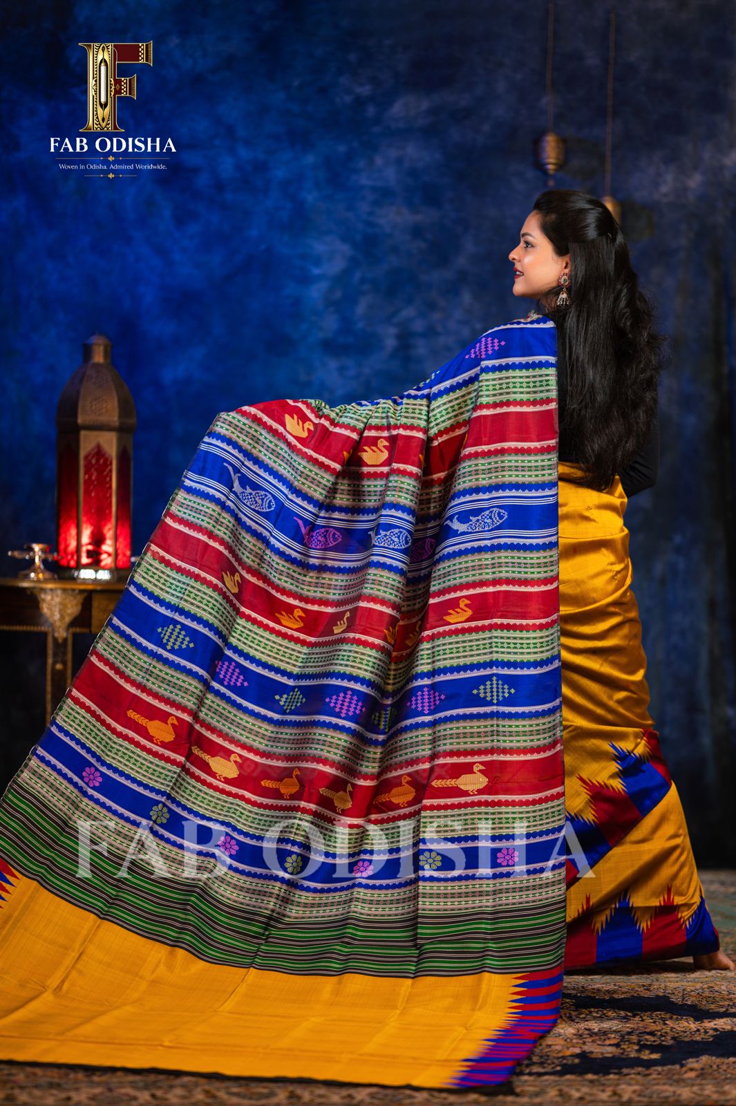 RANGAMAYURI BERHAMPURI HANDLOOM DOUBLE AANCHAL PURE SILK PATTA SAREE