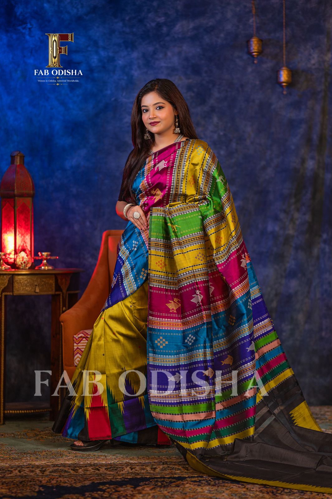 APARAJITA VINTAGE BERHAMPURI HANDLOOM DOUBLE AANCHAL PURE SILK PATTA SAREE