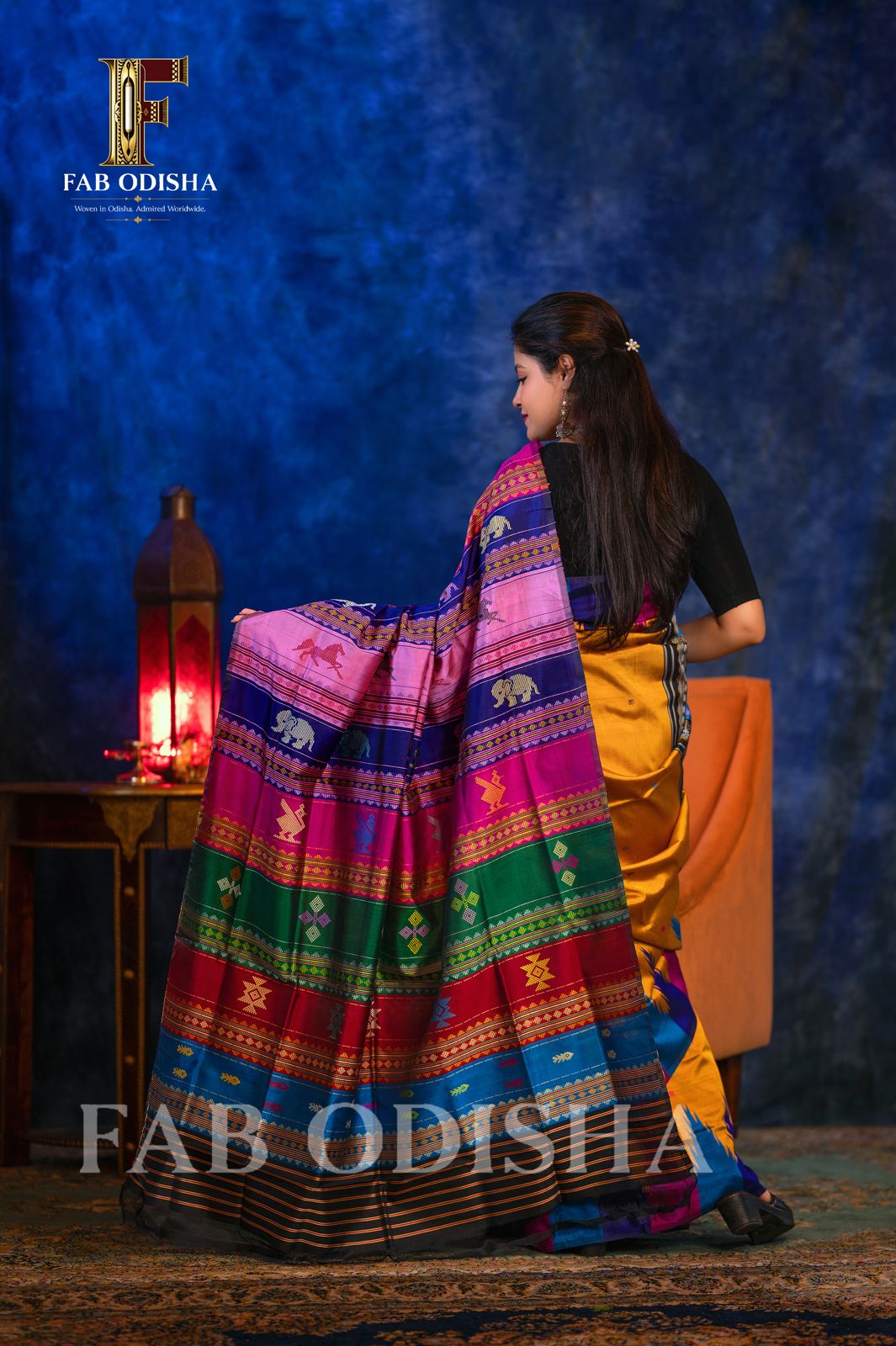 SWARNA REKHA TREASURE BERHAMPURI HANDLOOM DOUBLE AANCHAL PURE SILK PATTA SAREE