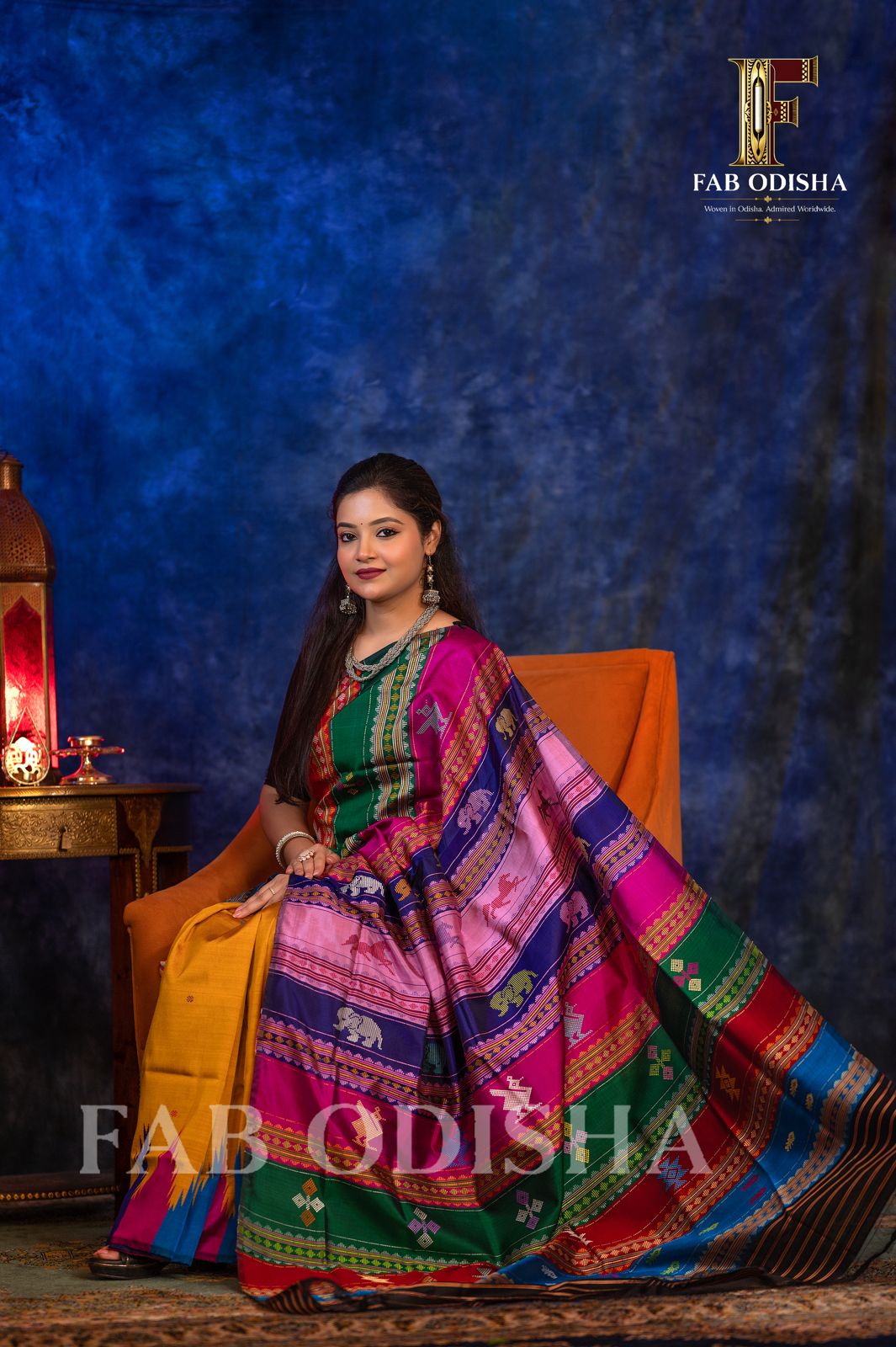SWARNA REKHA TREASURE BERHAMPURI HANDLOOM DOUBLE AANCHAL PURE SILK PATTA SAREE