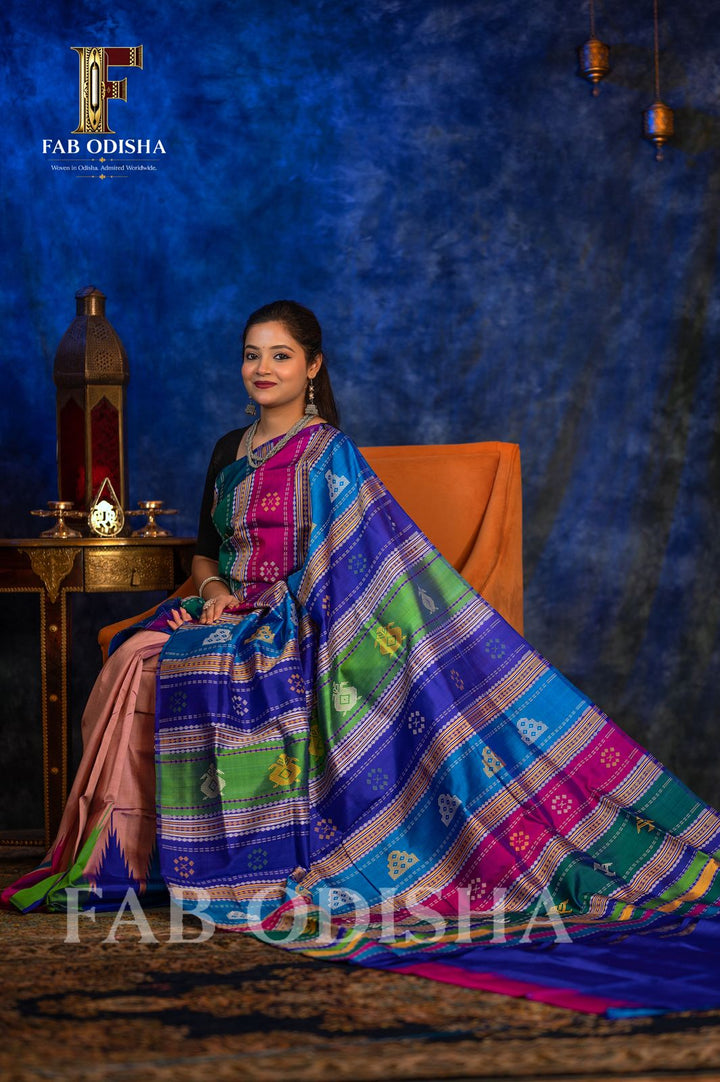 GAURI SUTRA BERHAMPURI HANDLOOM DOUBLE AANCHAL PURE SILK PATTA SAREE