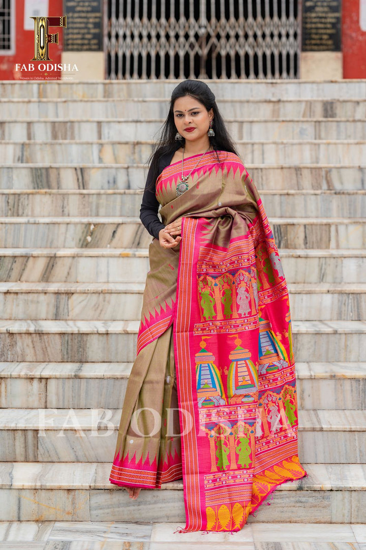 PURUSHOTTAM SHREE KHETRA HERITAGE EXCLUSIVE FINE TUSSAR SILK SAREE