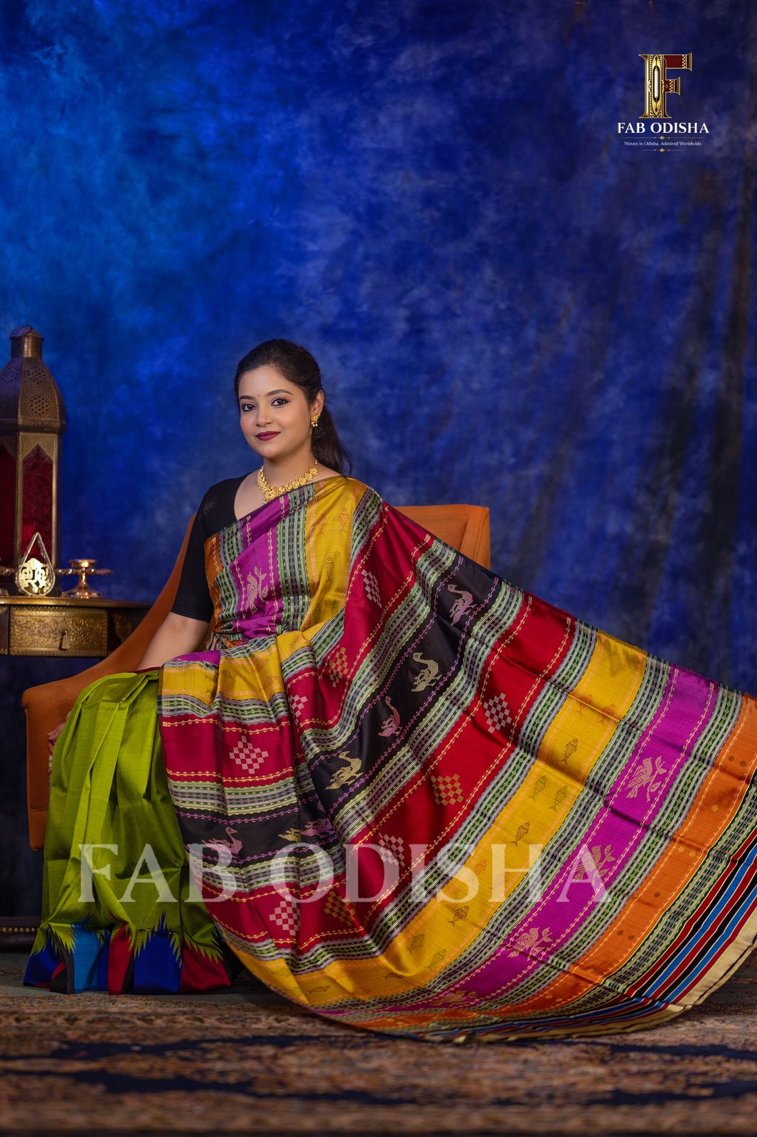 TRISARA DEVAM BERHAMPURI HANDLOOM DOUBLE AANCHAL PURE SILK PATTA SAREE