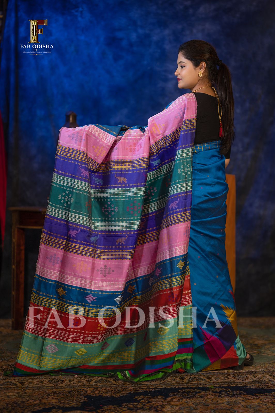 MAYRA VASTRA BERHAMPURI HANDLOOM DOUBLE AANCHAL PURE SILK PATTA SAREE