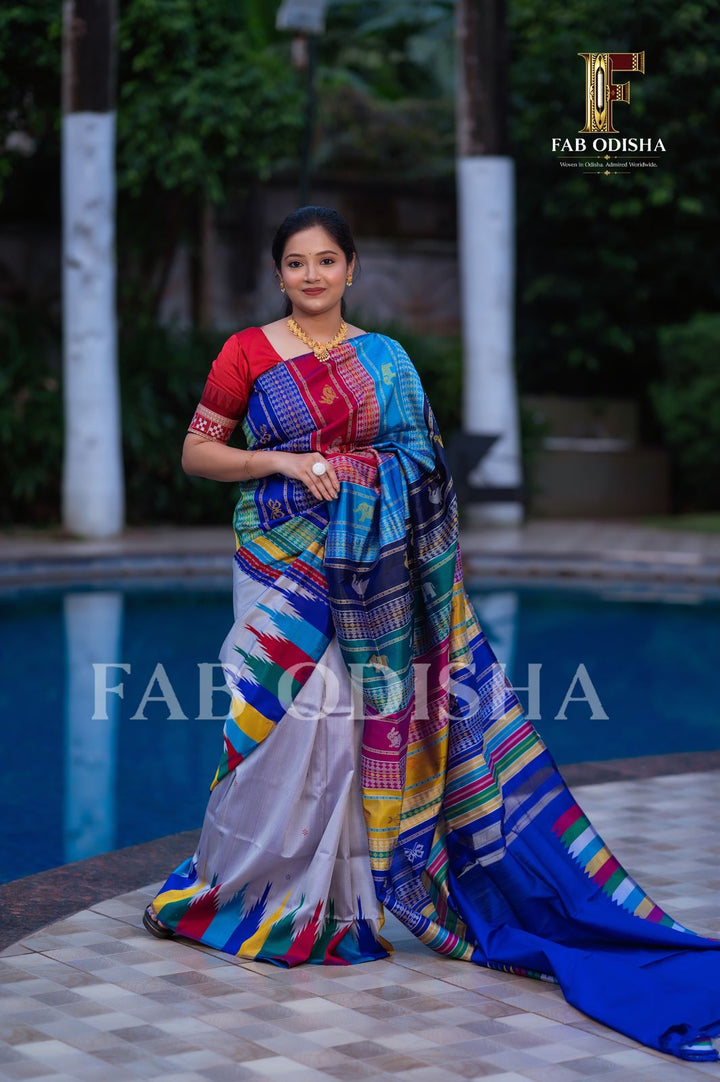REVATI SUTRA BERHAMPURI DOUBLE AANCHAL PURE SILK PATTA SAREE