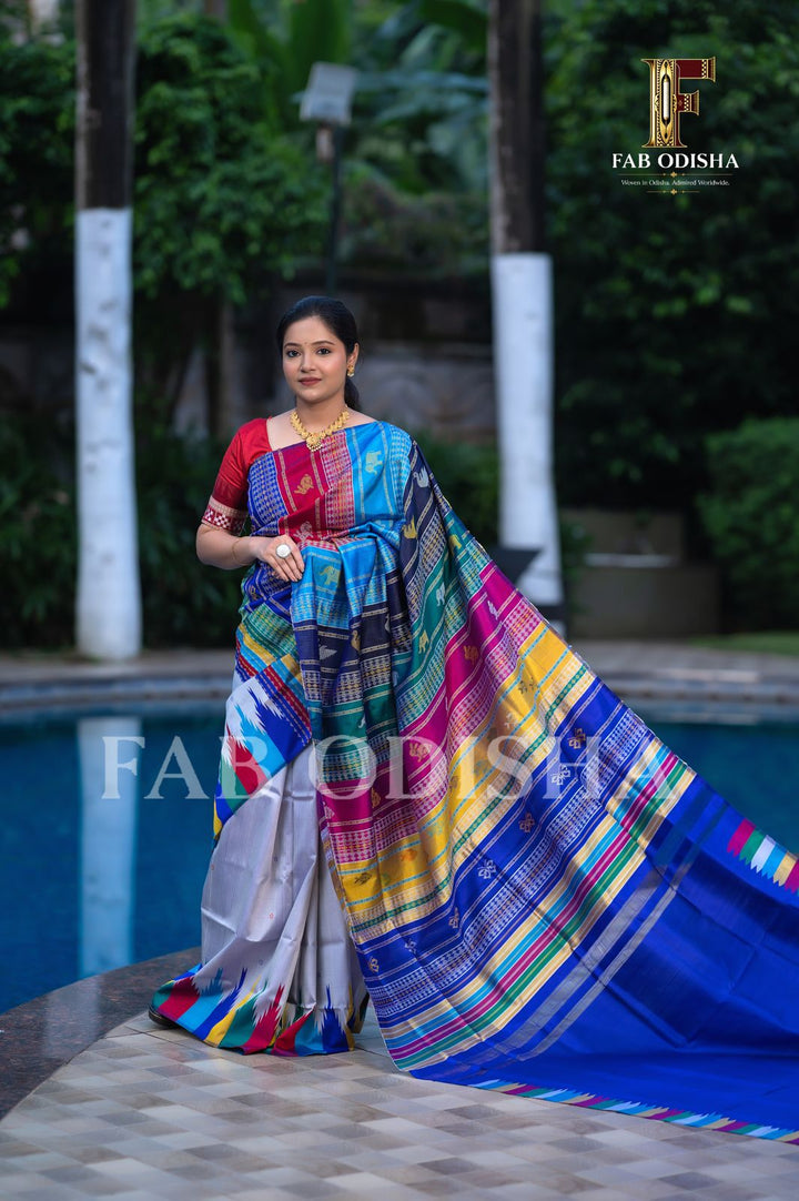 REVATI SUTRA BERHAMPURI DOUBLE AANCHAL PURE SILK PATTA SAREE